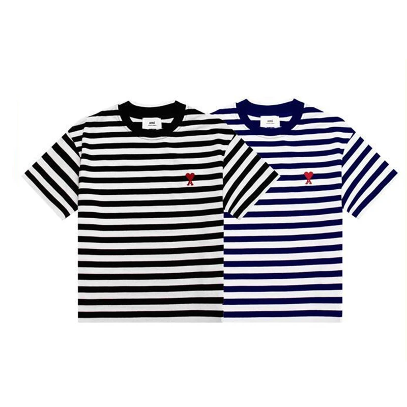 

Korean Fashion couple 2023 Spring Embroidered Men's Sweater Striped Men's Pullover Casual Loose Men's And Women's Clothing