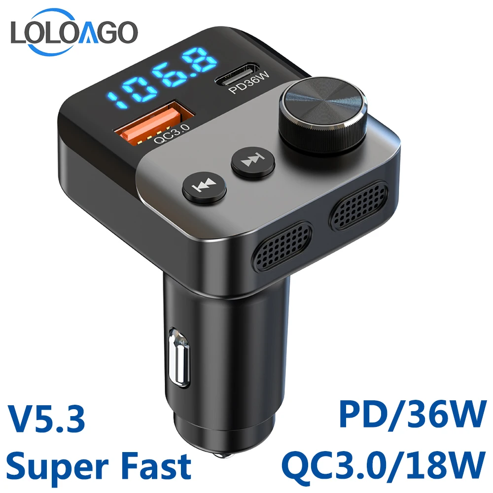 FM-передатчик Bluetooth быстрое зарядное устройство QC3.0/PD36W воспроизведение U-диска