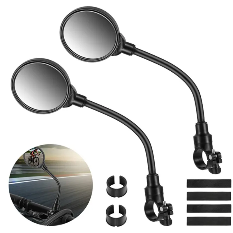 

1 Pair Bicycle Handlebar Reflector Rear View Mirror Mountain Bike Electrical Bike Scooter HD Wide-Range Adjustable Angles Mirror