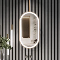 oval bathroom mirror led light wall mounted large illuminated shower mirror make up espejo bano aesthetic room decor eb5bm