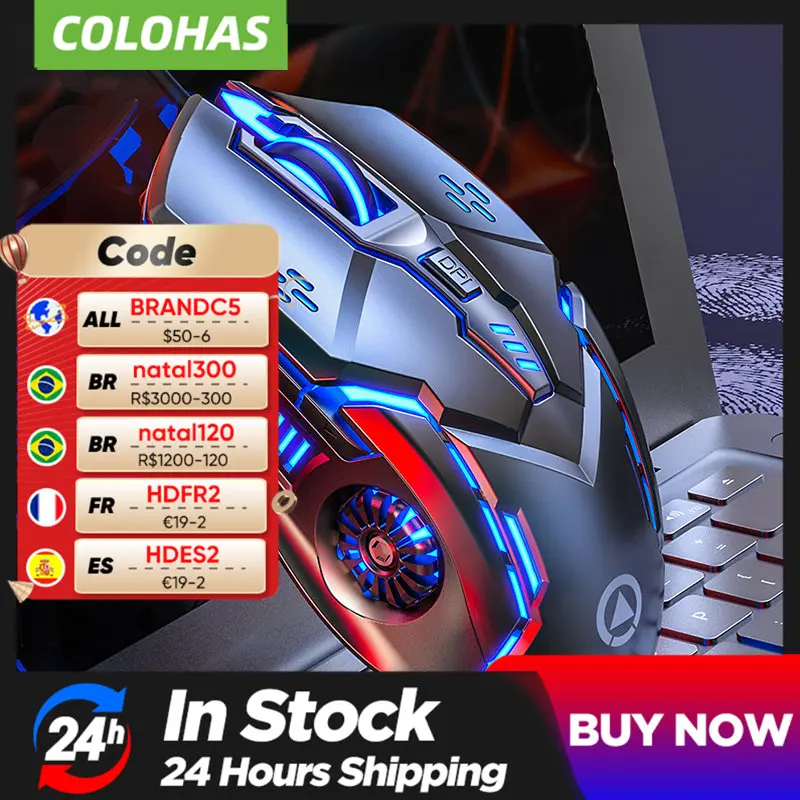 

USB Проводная мышь, светильник, игровой ПК, мышь, лазерная механическая, бесшумная, компьютерные аксессуары, Mause Gamer для ноутбука