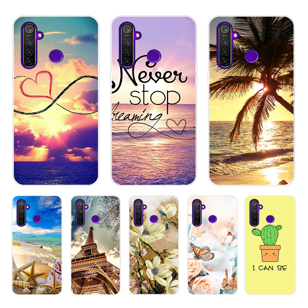 Чехлы для Realme 5, чехол для OPPO Realme 5 Pro RMX1971 Realme5 5Pro, задняя крышка из ТПУ, Мраморная Обложка