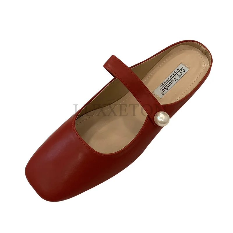 

Flat-bottomed Baotou Half-slippers Women's Shoes Casual and Comfortable Summer Outer Wear 2023 Lazy Slip-on Shoes