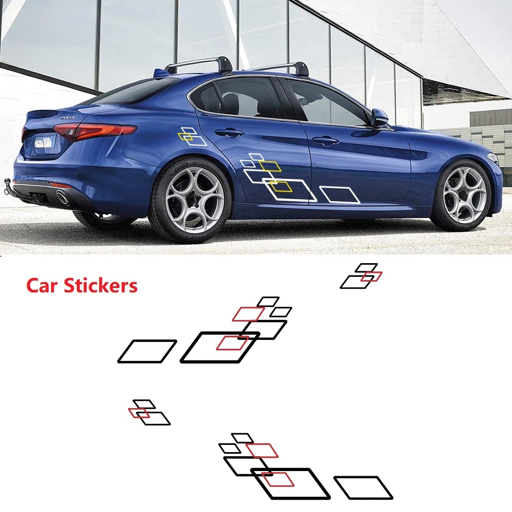 

For Car Fashion Sticker 2pcs Sport Auto Vinyl Film Car Stickers Both Side Body DIY Car Accessories Decals Stylish Tuning Decor