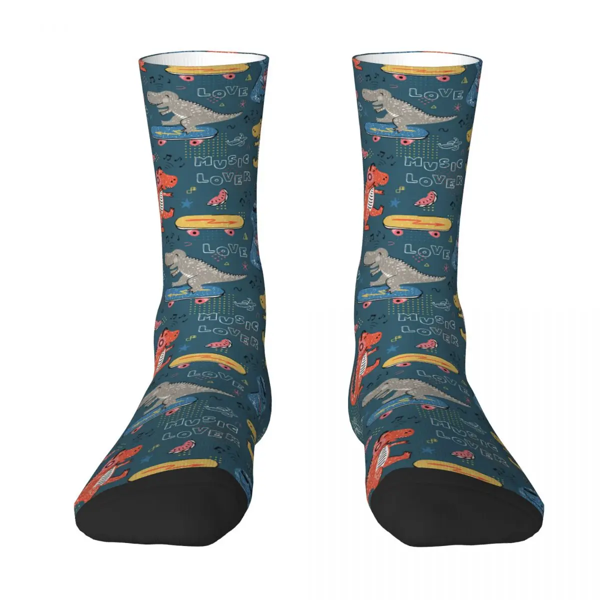 Cute Dinosaurs Love Music Seamless Pattern Adult Socks,Unisex socks,men Socks women Socks