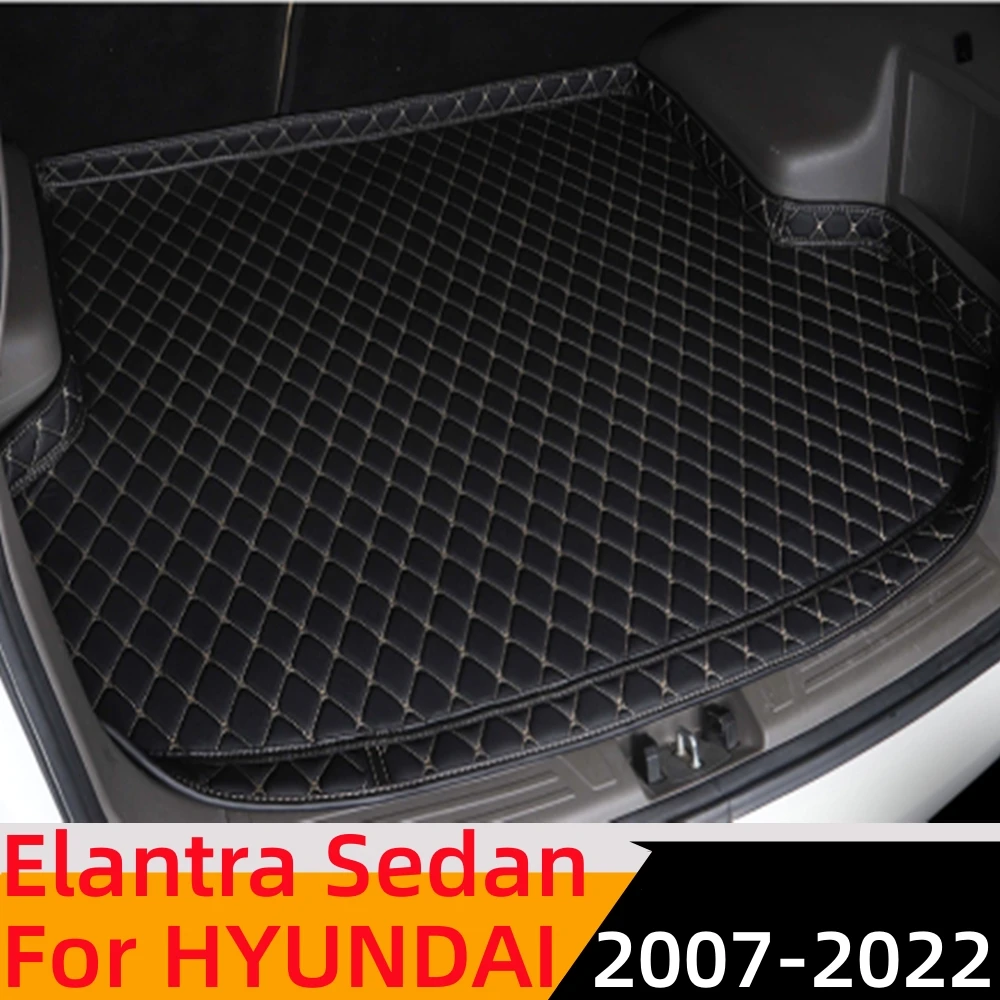 

Sinjayer Car Trunk Mat ALL Weather Auto Tail Boot Luggage Pad Carpet High Side Cargo Liner Fit For HYUNDAI Elantra Sedan 2007-22