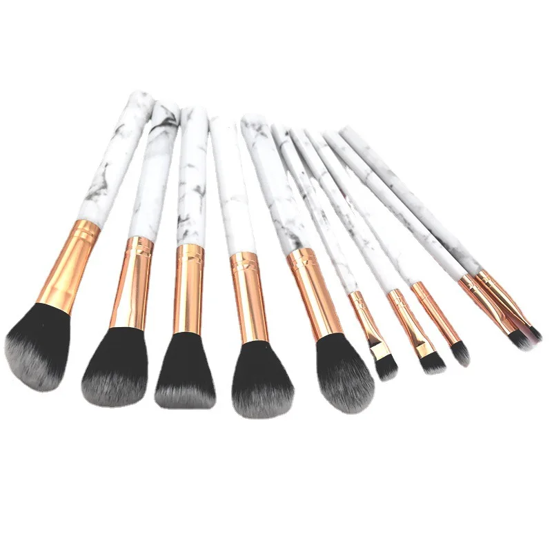 

Set of 10 Marble Makeup Brushes