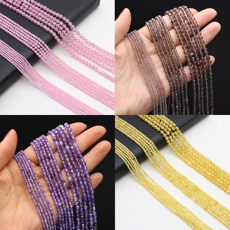 

Natural Gemstone Stone Sparkly Beads Tiny Faceted Crystal Bead for Women Jewelry Making Diy Women Bracelet Necklace Gifts 2-4mm