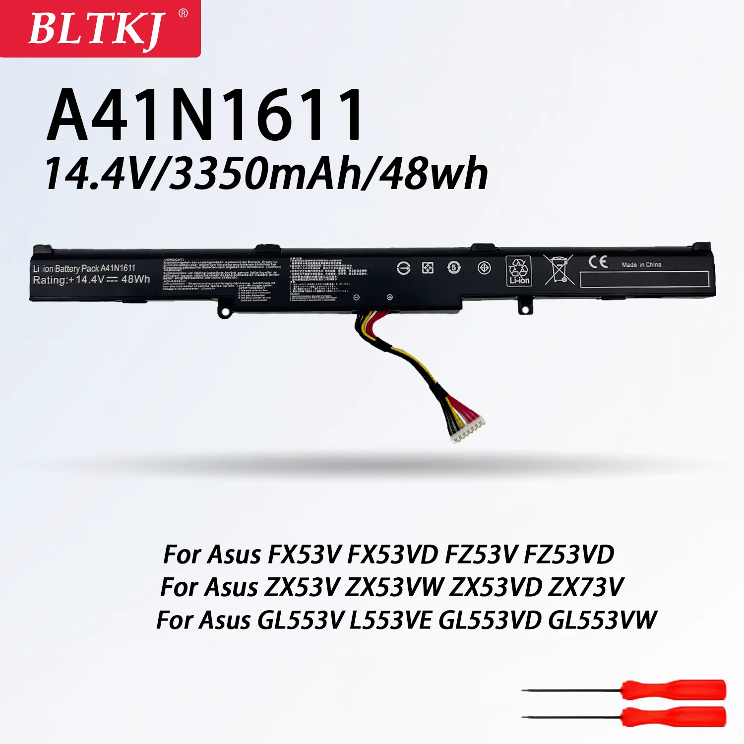 Новый аккумулятор для ноутбука A41N1611 ASUS FX53V FX53VD ZX53VB ZX53VW ZX53VD ZX73V FZ53V FZ53VD GL553V GL553VE GL553VD