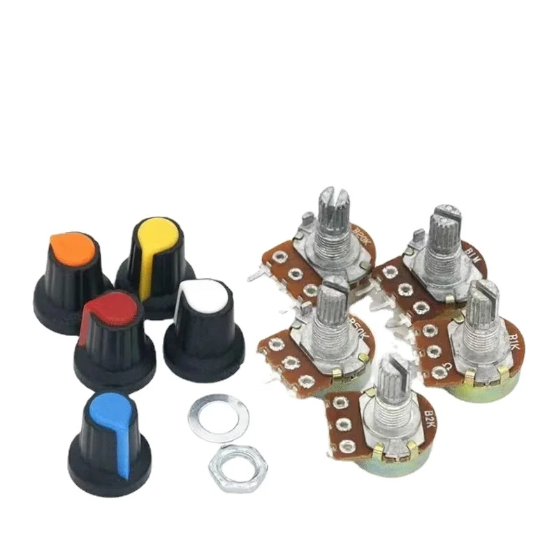 5 комплектов WH148 10K 20K 50K 100K Ом 15 мм 3-контактный линейный конический роторный