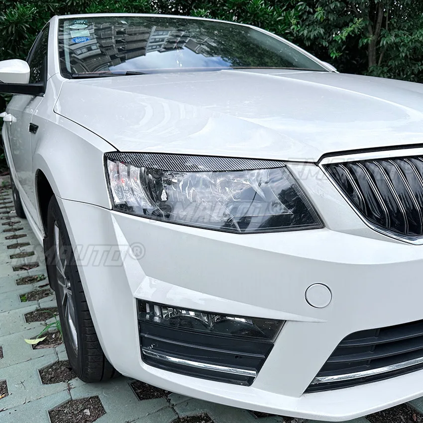 Фото Для Skoda Octavia MK3 2015-2017 авто фары лампы век брови украшения фар автомобиля Стайлинг отделка автомобильные аксессуары №4