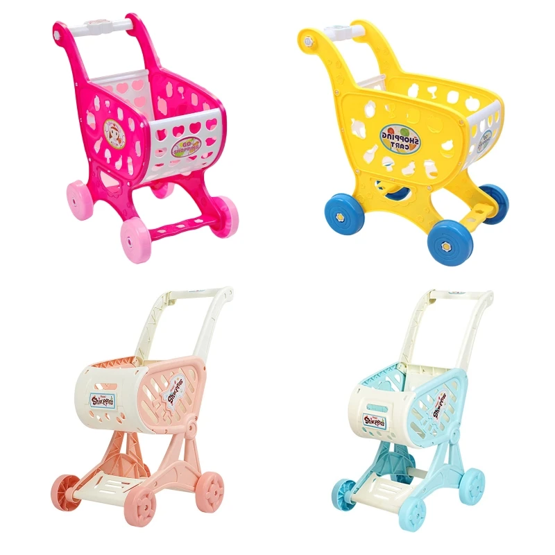 

Kids Interactive Puzzle Toy Shopping Trolley Dollhouse Tool Model Decoration Plastic Made Brain Training Portable Decor