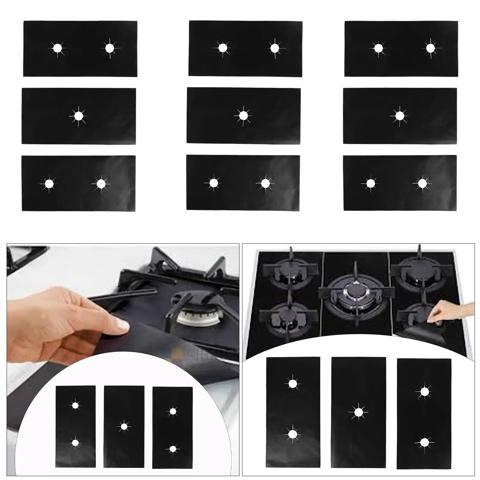 Крышки горелок для газовой плиты многоразовые легко чистящиеся чехлы с 5