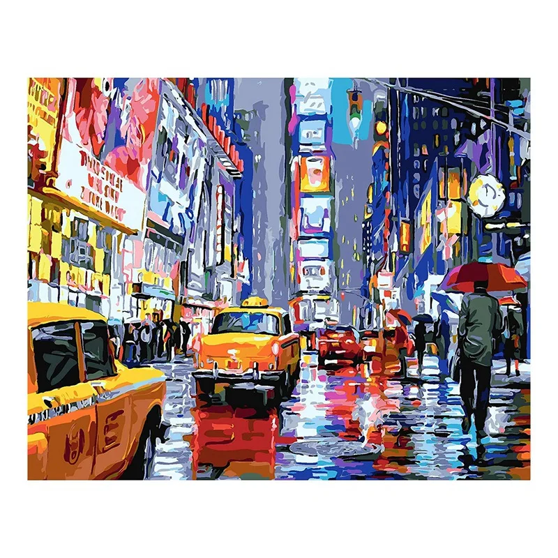 

Рисование по номерам для взрослых новичков, набор для самостоятельного рисования маслом, для автомобиля, уличного искусства, ремесла, 19,7 дю...