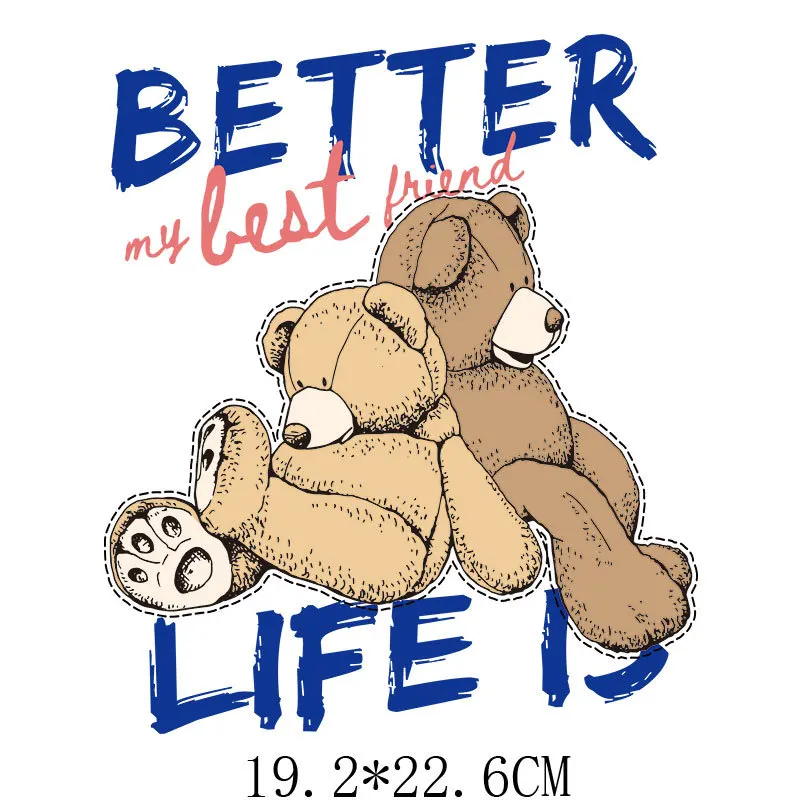 

Letter Love Bear For Clothes DIY Washable T-Shirts Iron On Transfer Print Transfer Thermal Stickers Patches