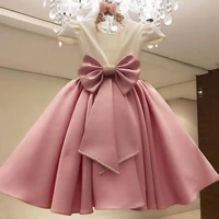 toddler girls dresses short sleeve bow birthday baby girl princess dress fashion pink children paino show ball gown kids clothes