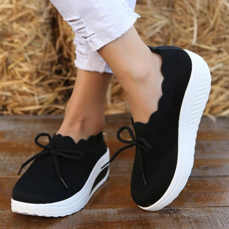 Fashion Versatile Rocker Shoes for Women 2023 Spring New Mesh Breathable One Step Lazy Sports Shoes for Women