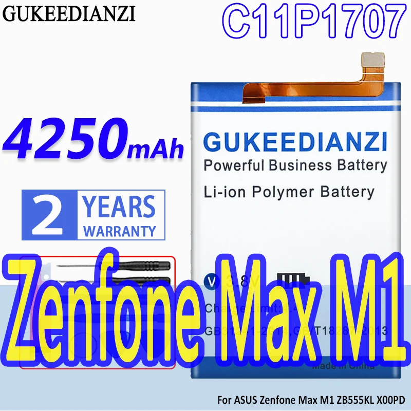 

C11P1707 4250mAh High Capacity GUKEEDIANZI Battery For ASUS Zenfone Max M1 MaxM1 ZB555KL X00PD Mobile Phone with Free Tools