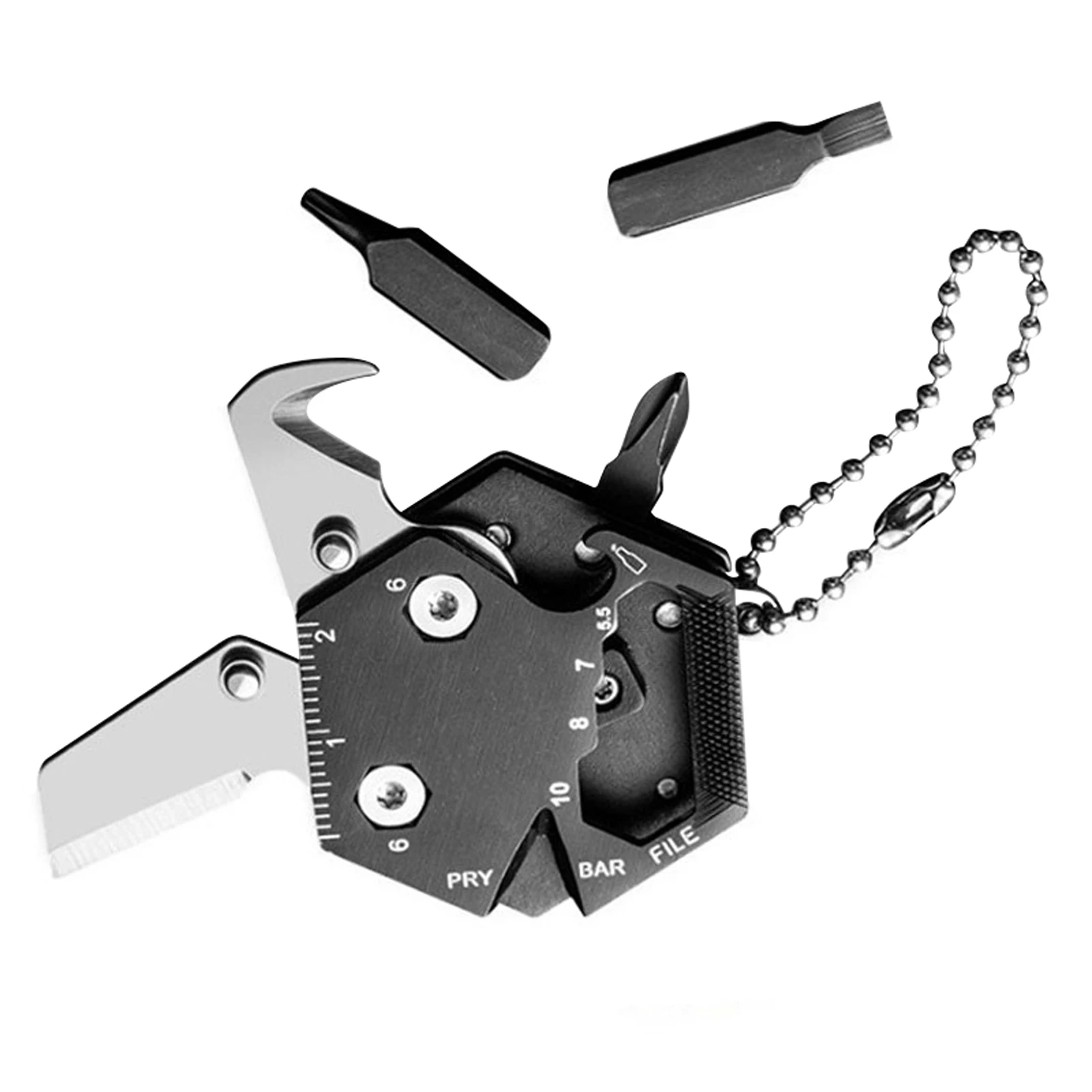 

Инструмент для улицы, многофункциональный складной шестигранный мини-Открыватель для монет и кемпинга, портативный брелок для ключей, Карм...