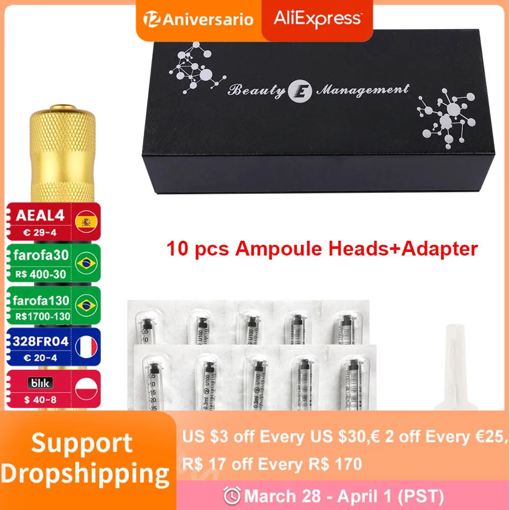 

Гиалуроновая ручка, гиалуроновая ручка высокого давления с 10 ампульными головками 0,3 мл для подтяжки морщин и инъекций губ, гиалуроновая ру...