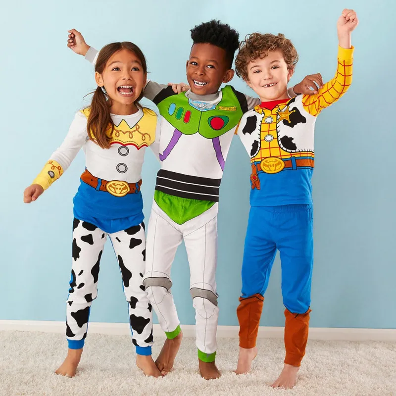 Halloween crianças anime dos desenhos animados woody e buzz lightyear cosplay traje, conjunto de pijama bebê toystory 2-piece