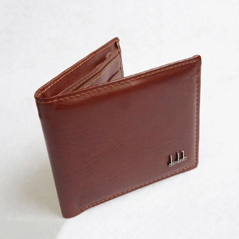 Business Brief Small Clutch Bag Men Business Bifold Wallet Men's PU Leather Credit ID Card Holder Case Solid Purse Pockets Bags