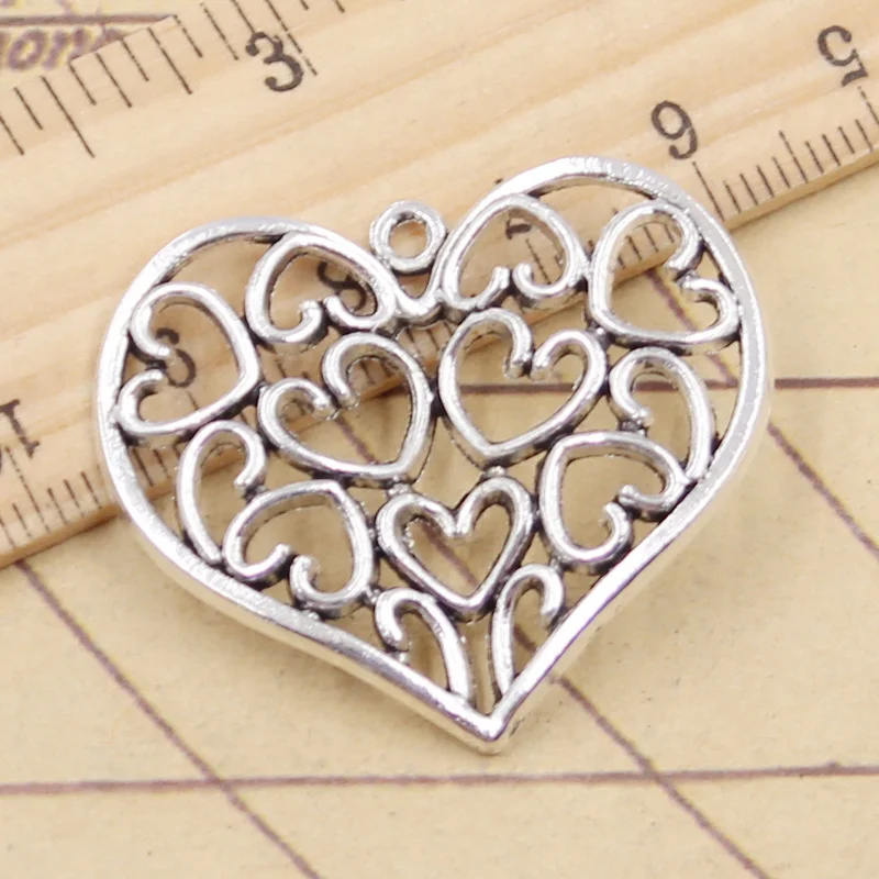 

10 шт. Подвески с полым сердцем, 31x3, 6 мм, подвески, антикварные ювелирные изделия, сделай сам, ручная работа