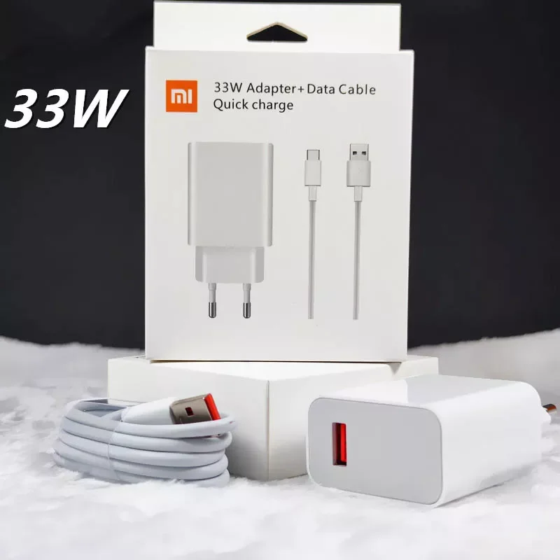 

For Xiaomi Redmi K40 Pro Poco F3 X3 Pro NFC Turbo Fast Charger 33W EU Wall Adapter 1M Type C Cable Quick Charge For Mi 10 10T 11