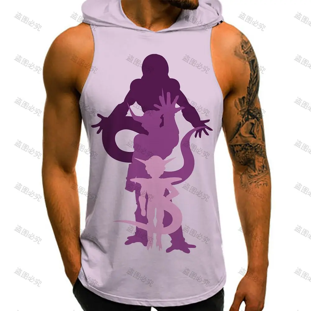 Мужской жилет для бодибилдинга с капюшоном из м/ф Драконий жемчуг Z майка