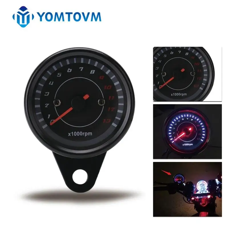 

Мотоциклетный тахометр, светодиодная подсветка, тахометр, 13000 об/мин, счетчик Rev для Harley DC 12 В