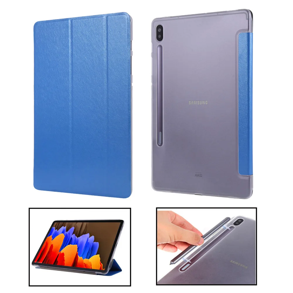 

Чехол для планшета Samsung Galaxy Tab S7 Plus 12,4 дюйма, Женский флип-чехол из искусственной кожи с подставкой тройного сложения T970 T975