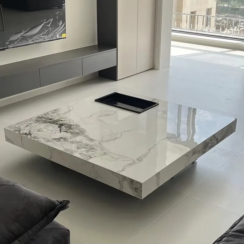 Итальянский современный журнальный столик мраморная мебель квадратные