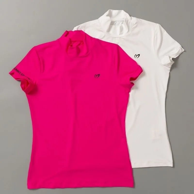 Korean Women Malbon Golf T-Shirt 2023 Summer Cotton Golf Tops Golf high elasticity golf Short Sleeve Fashion slim Golf Clothing