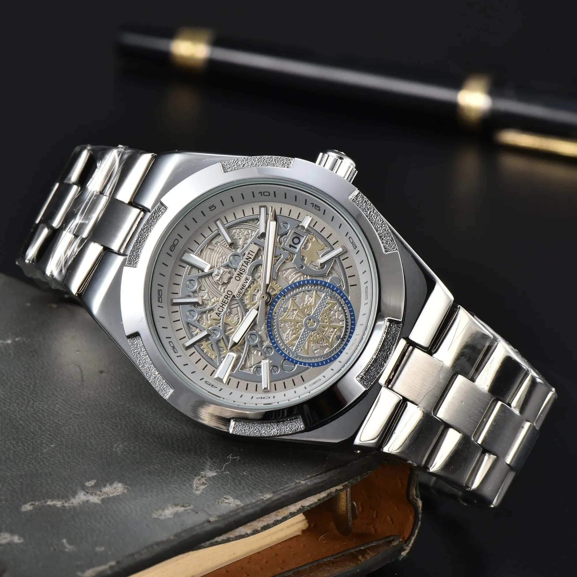 

AAA VC Men's Top Luxury Brand Fashion Quartz Watch Stainless Steel Band Male Wristwatches for Men Clock Relogio Masculino