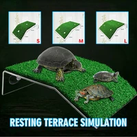1pc fish tank turtle basking platform lawn plastic ramp reptile ladder decoration aquarium simulation lawns decor supplies