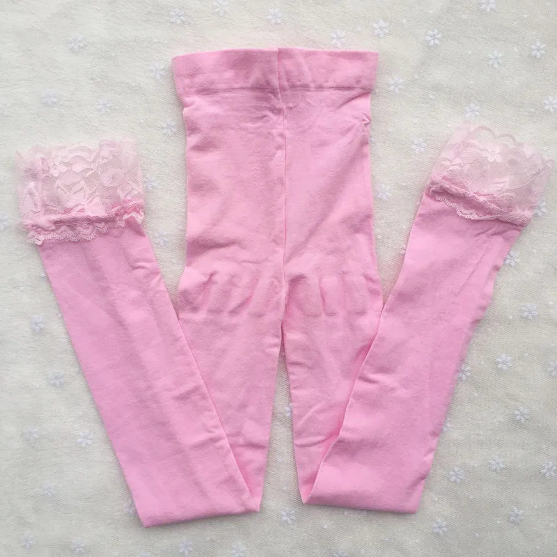 Spring Summer Baby Girls Lace Fungus Leggings Solid Candy Color Velvet Children Stockings Knee High Long Pants for Kids Clothing images - 6