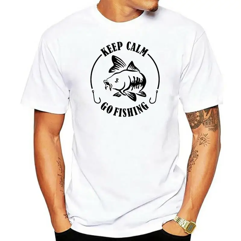 

Keep Calm Go Fishinger Man Tops T Shirt Fashion Japanese T Shirt Men Unisex Plus Size Tshirt Hip Hop Top Tees Male