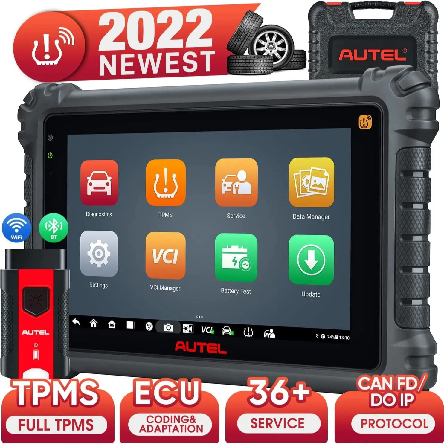 

Autel MaxiCOM MK906Pro-TS MK906Pro TPMS Programming Diagnostic Tool With ECU Coding,36 Service,All Systems Diagnosis PK MS906Pro