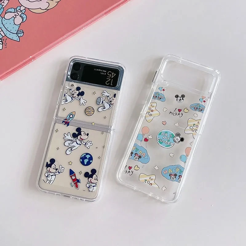 

Mickey Mouse Samsung Z Flip 3 Mobile Phone Case Galaxy Folding Screen Protective Cover Soft Clear Phone Case