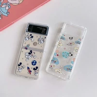 mickey mouse samsung z flip 3 mobile phone case galaxy folding screen protective cover soft clear phone case