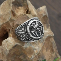 nordic viking symbol bear claw ring men slavic guard veles amulet stainless steel celtic knot ring amulet jewelry wholesale