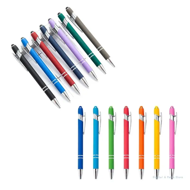 

M17F 7 Pieces Retractable Stylus Tip Ballpoint Pens 1.0mm Smooth Writing Pen Pen