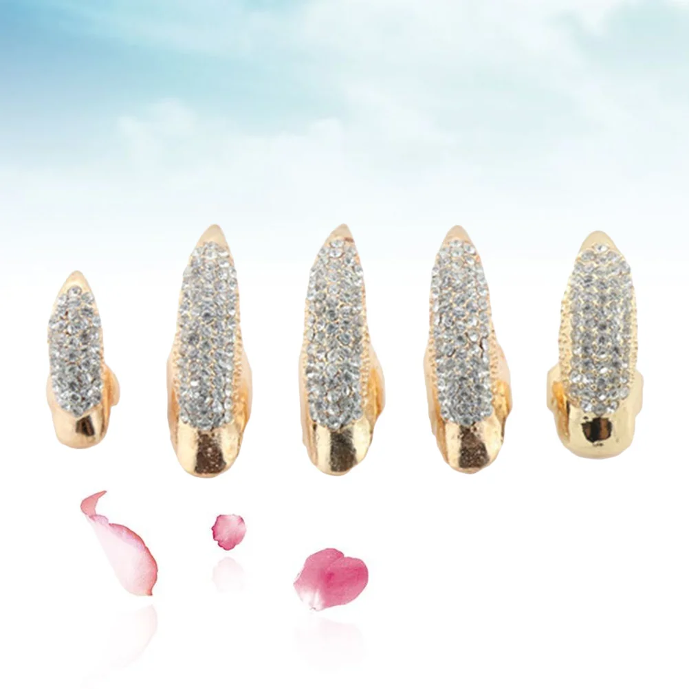 Купи Gothic Jewelry False Nail Alloy Nail Rings Gothic Nail Rings Golden Claw Gold Finger Nails Fake Finger Nail за 236 рублей в магазине AliExpress