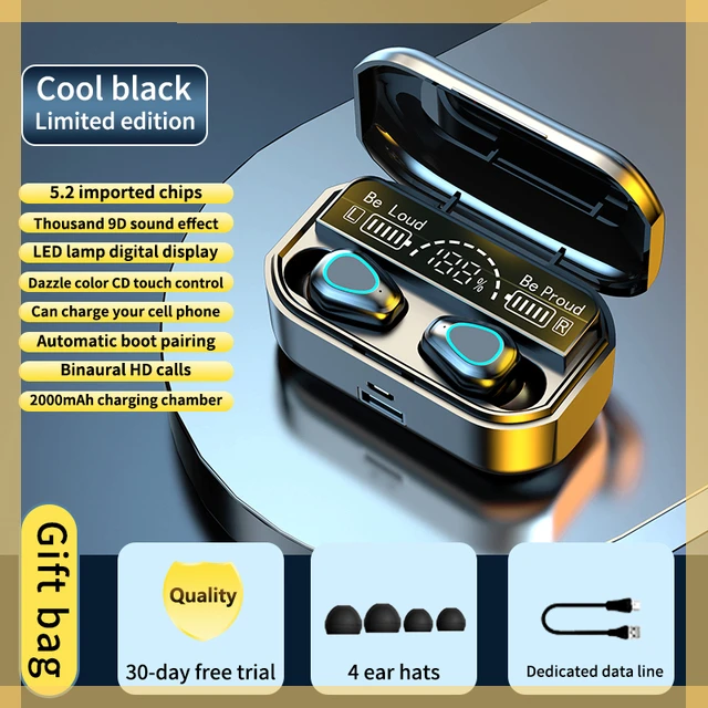 

Wireless Bluetooth 5.2 Headphones Stereo Sports Waterproof Earhook Earphones With Microphone Charging Box
