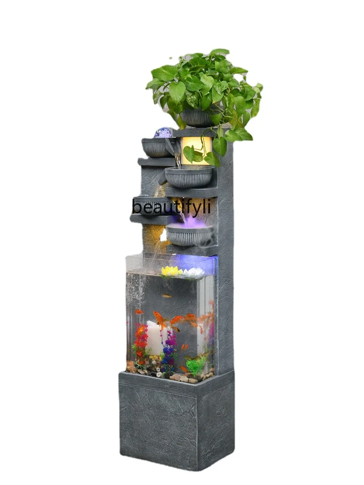 

Flowing Water Ornaments Rockery Fish Tank Fountain Waterscape Floor Home Humidifier Opening Decoration