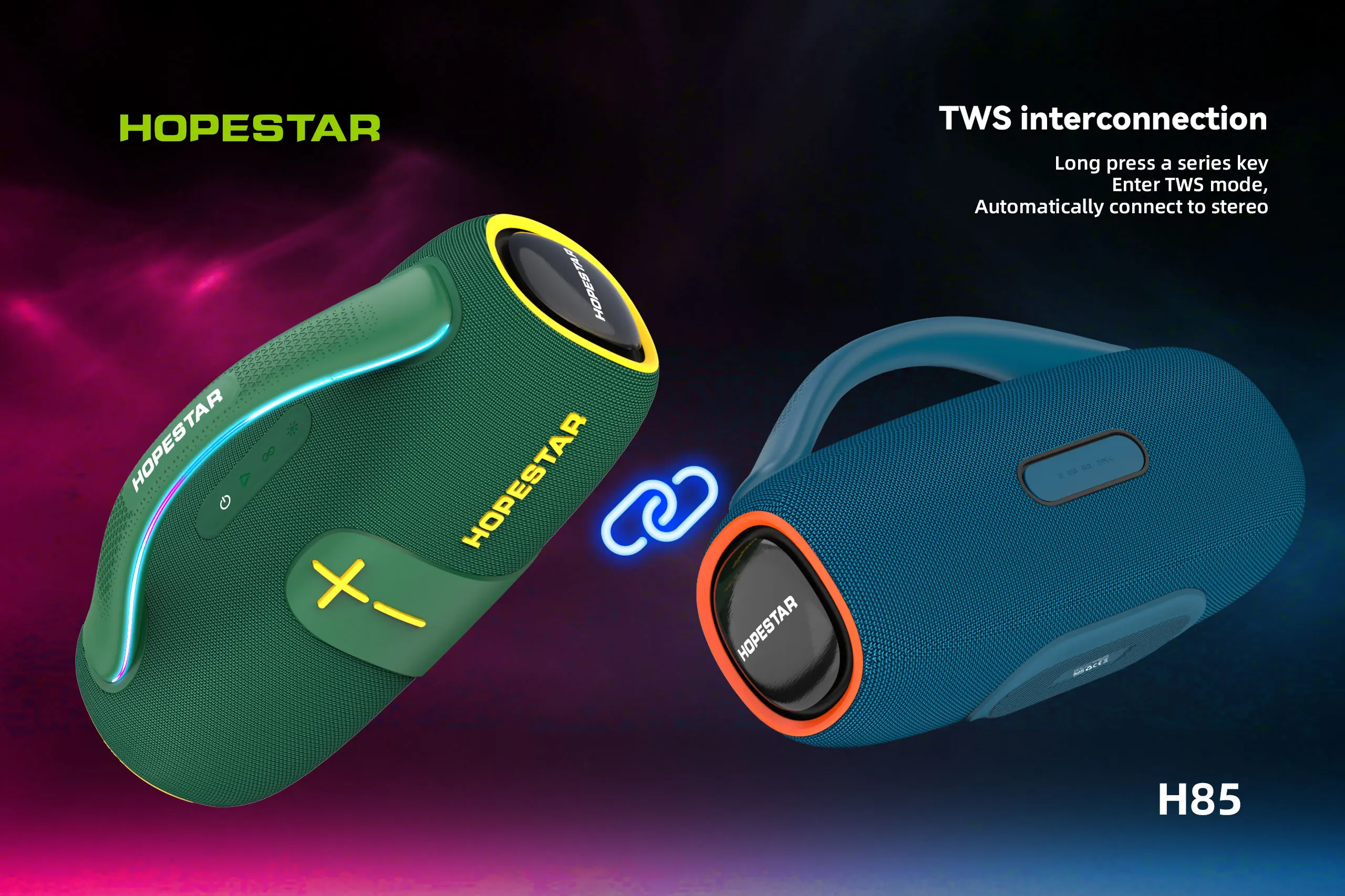 Фото Портативная уличная колонка Hopestar H85 Altavo с хорошим звуком, беспроводная, MP3-плеер, водонепроницаемая. №4