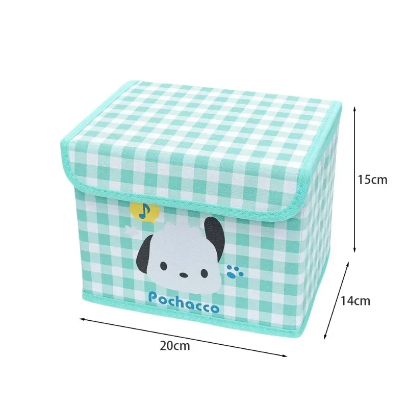 Коробка для хранения аниме Sanrio Kawaii Cinnamoroll Melody Kuromi складная корзина с крышкой
