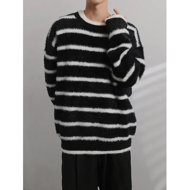 Осенне-зимний полосатый свитер в стиле Idle мужской японский винтажный