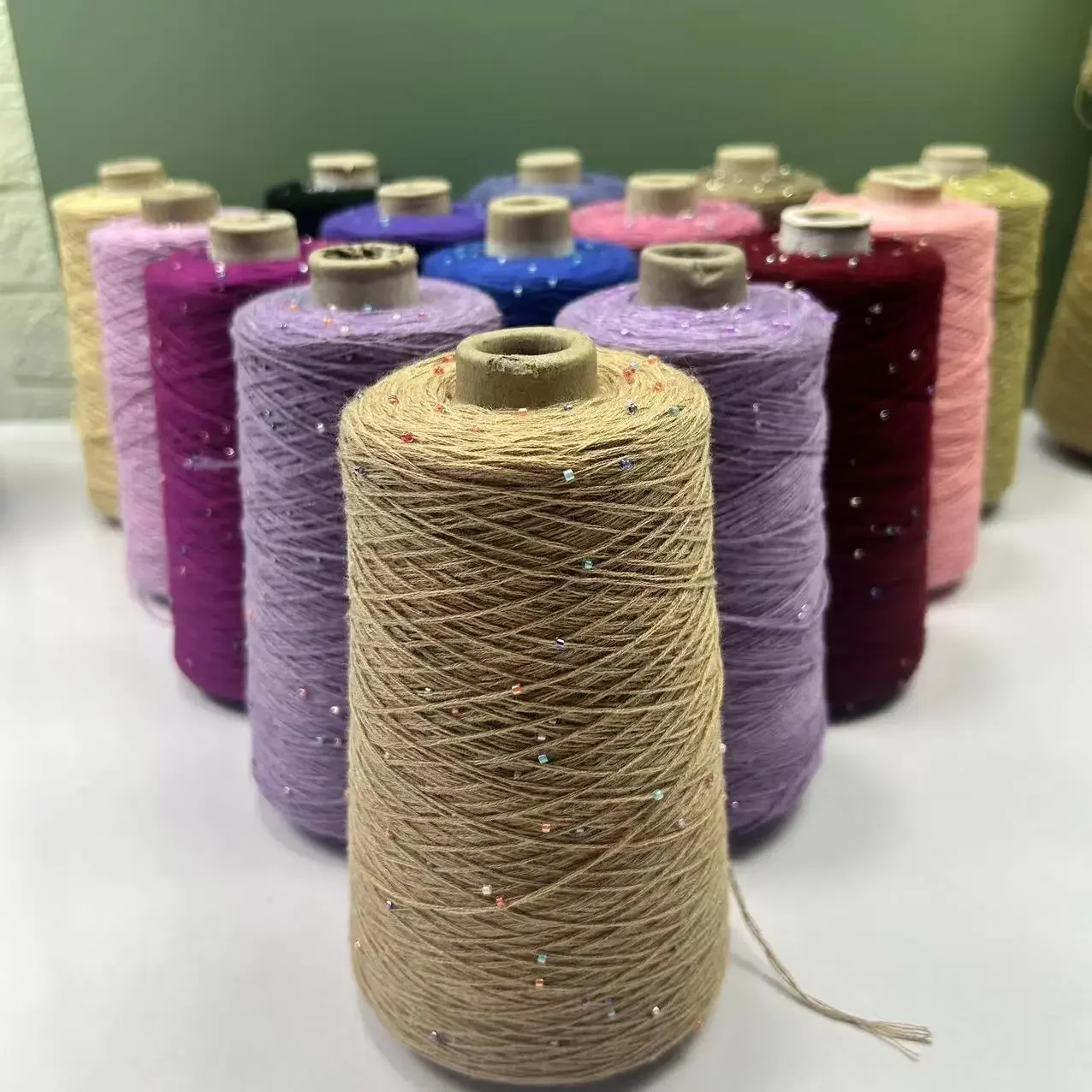 350 г бусины 30% кашемировая пряжа для ручного вязания 70% хлопок Вязаная 10/48S лана