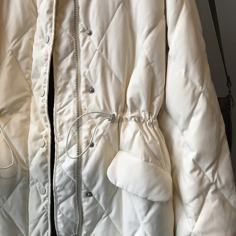 Ringer Cotton Jacket Female 2022 Winter New Collarless Loose Waist Warm Cotton Jacket Women's Clothing